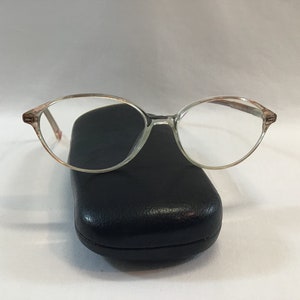 Vintage Women's Eyeglasses Translucent Pink Kenmark Gallery Frame Retro 90's Eyewear