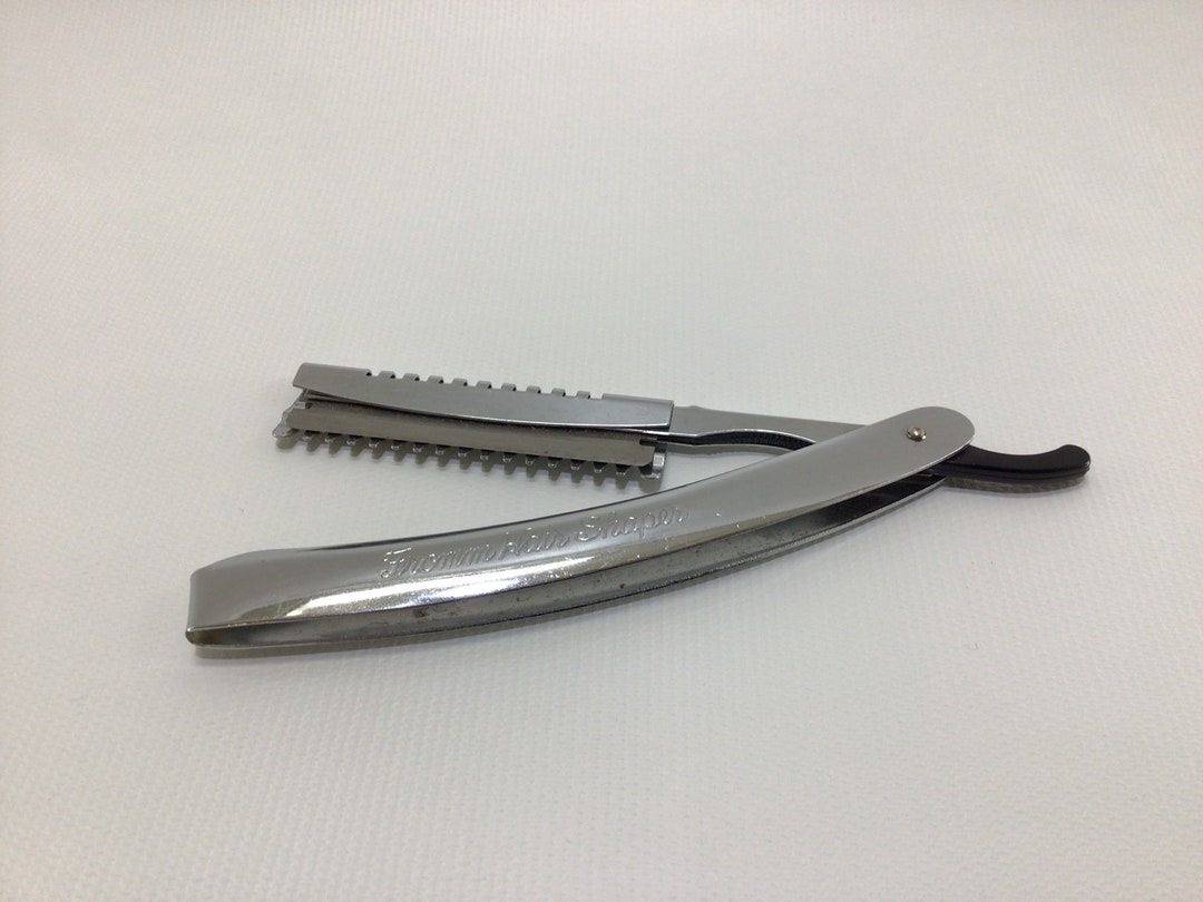Vintage Fromm Hair Shaper Made in Japan Quality Stainless Steel Convex Handle Straight Razor