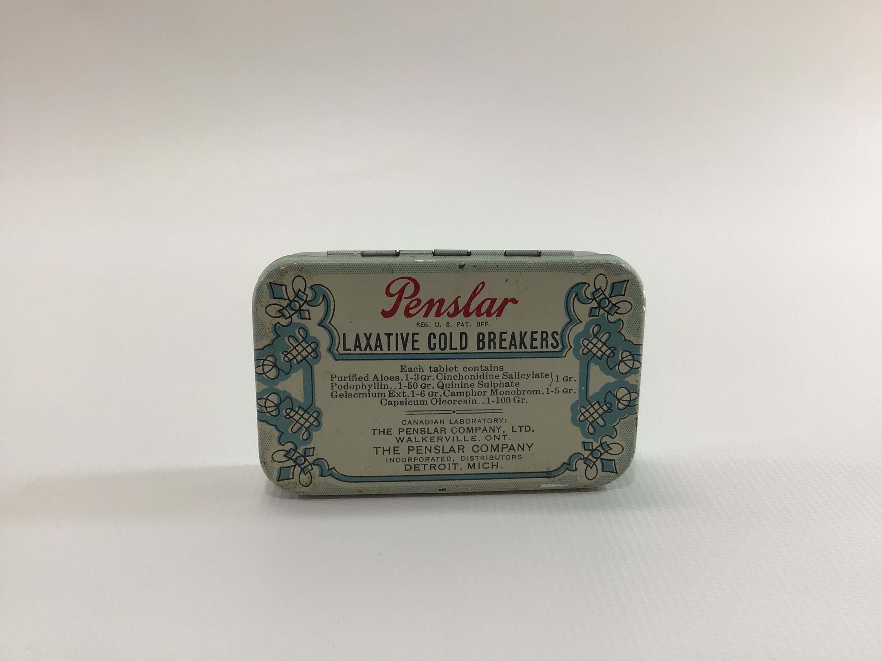 Buy Advertising Tin Penslar Laxative Cold Breakers Vintage Over the Counter  Pharmacy Collectible Ephemera Online in India