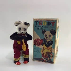 Jouet Automate Pêcheur Panda En Tôle - Alps Japan Vintage 1950 - Mécanique Ancien