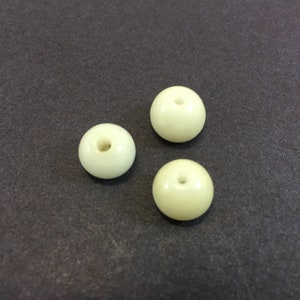 3 Antique circa 1910, White Glass Whistle Buttons
