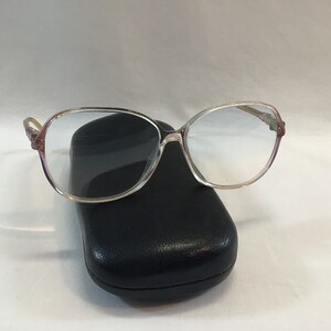Vintage Women's Eyeglasses Translucent Pink Silhouette Frame Retro 80's Eyewear