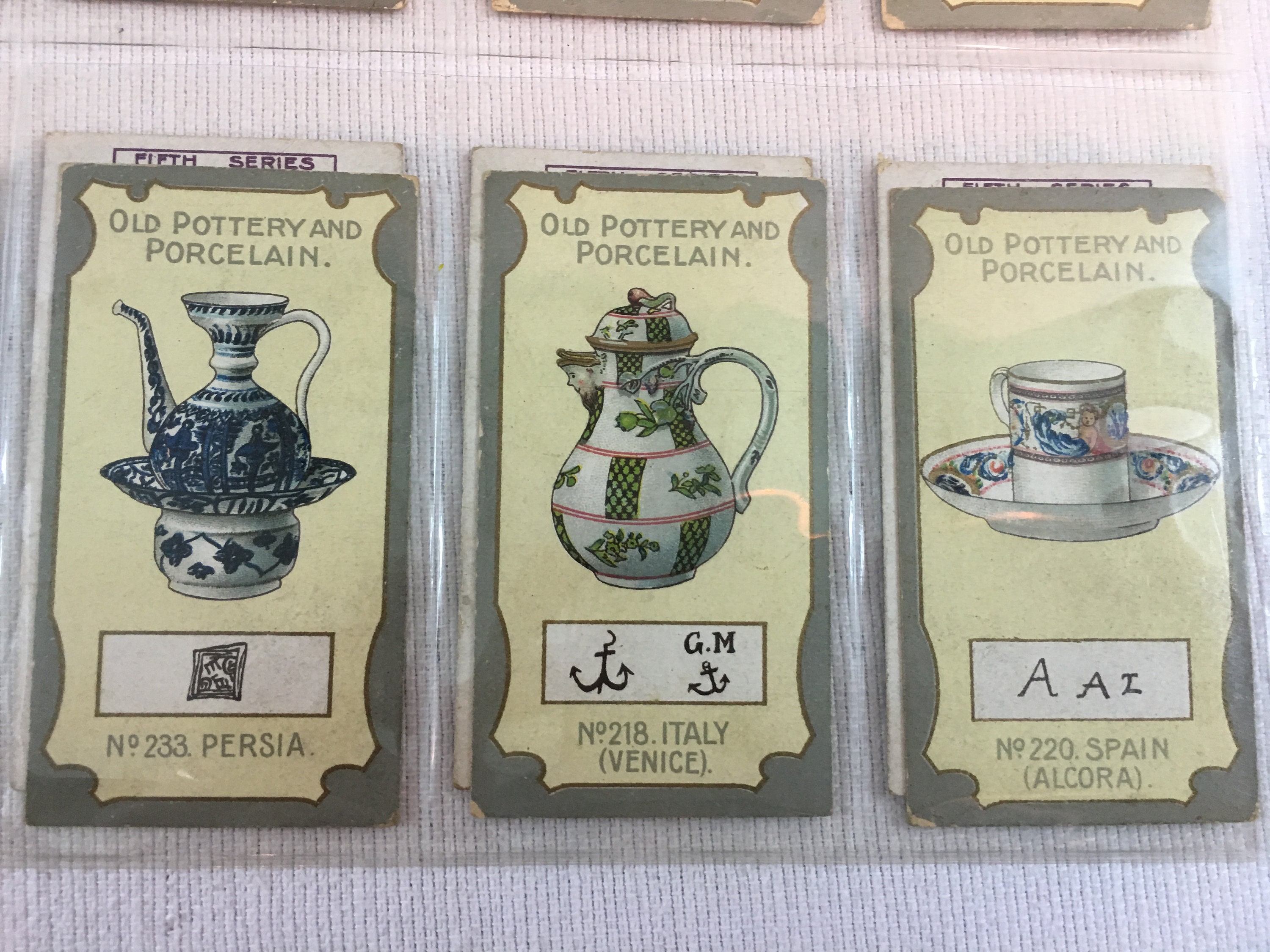 Antique Chairman Cigarettes Trade Cards Old Pottery & Porcelain 5th Series 