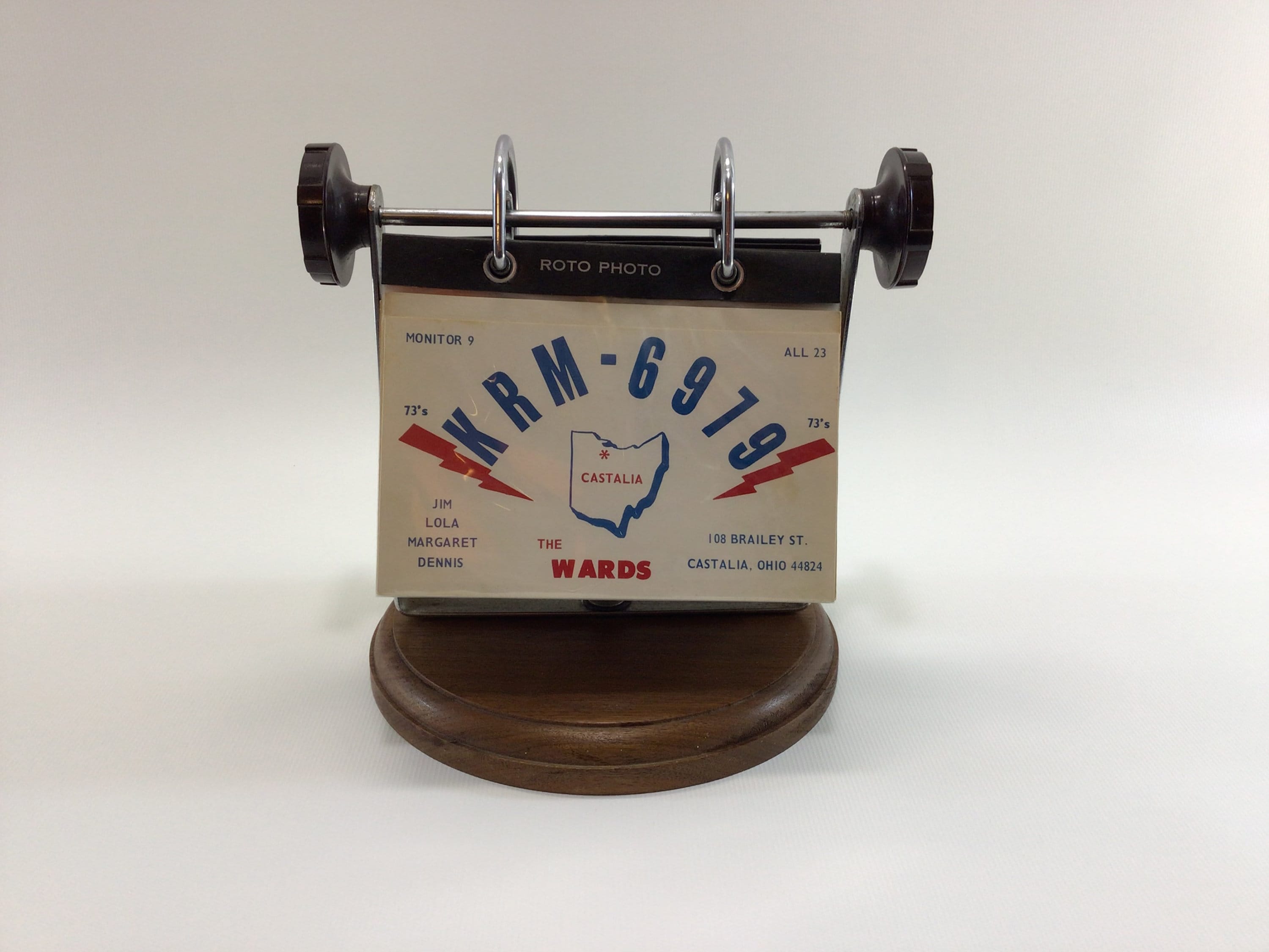 HAM Radio QSL Cards Collection in Vintage Roto Photo Desk