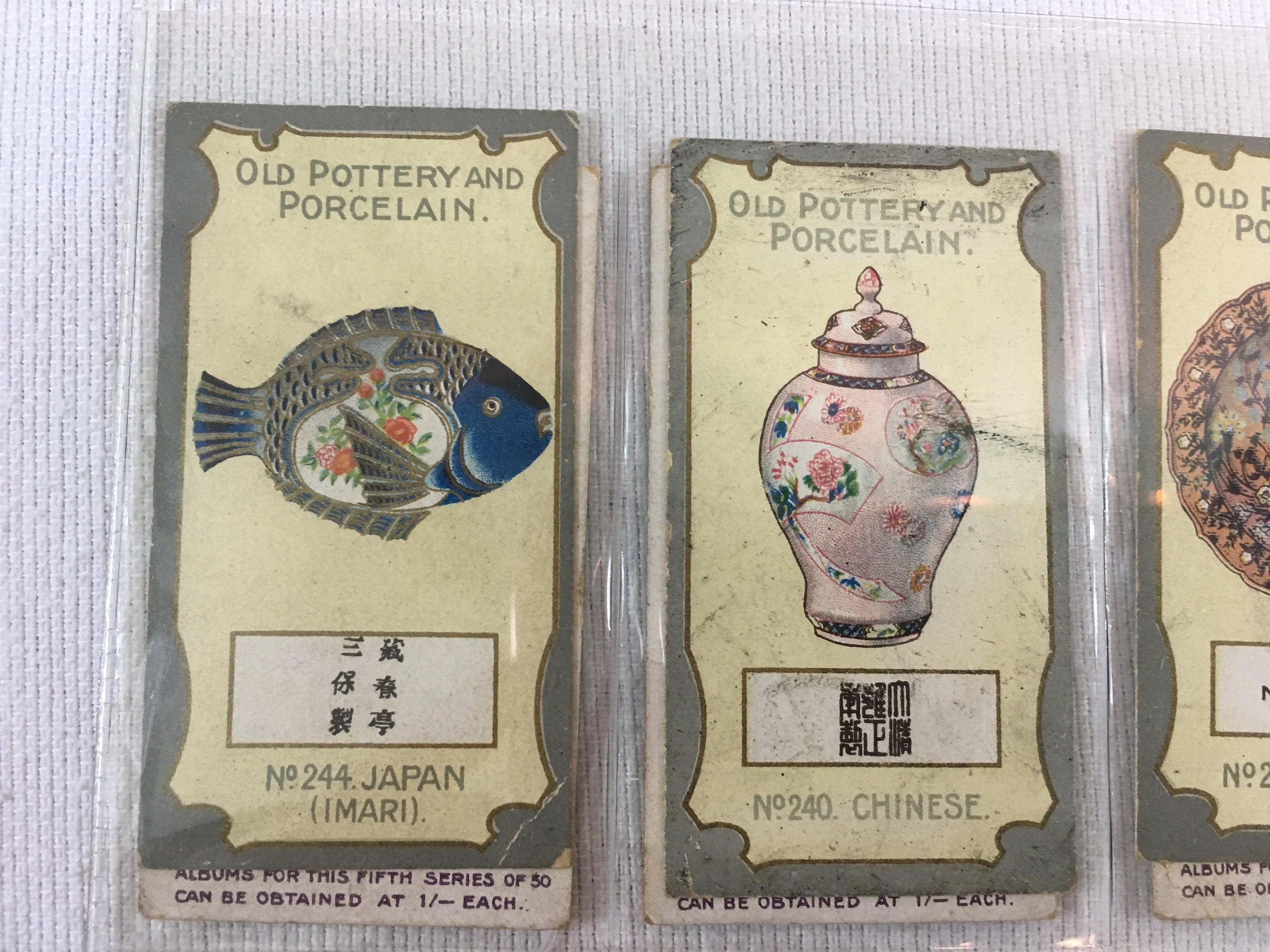 Antique Chairman Cigarettes Trade Cards Old Pottery & Porcelain 5th Series 