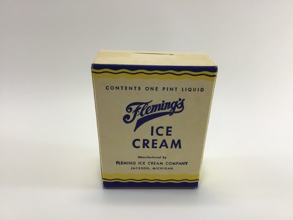 Fleming's Ice Cream Container Petit Single Serve 1 Pint Size vintage  Publicit Ephemera Country Kitchen Decor Jackson Michigan - Etsy Canada