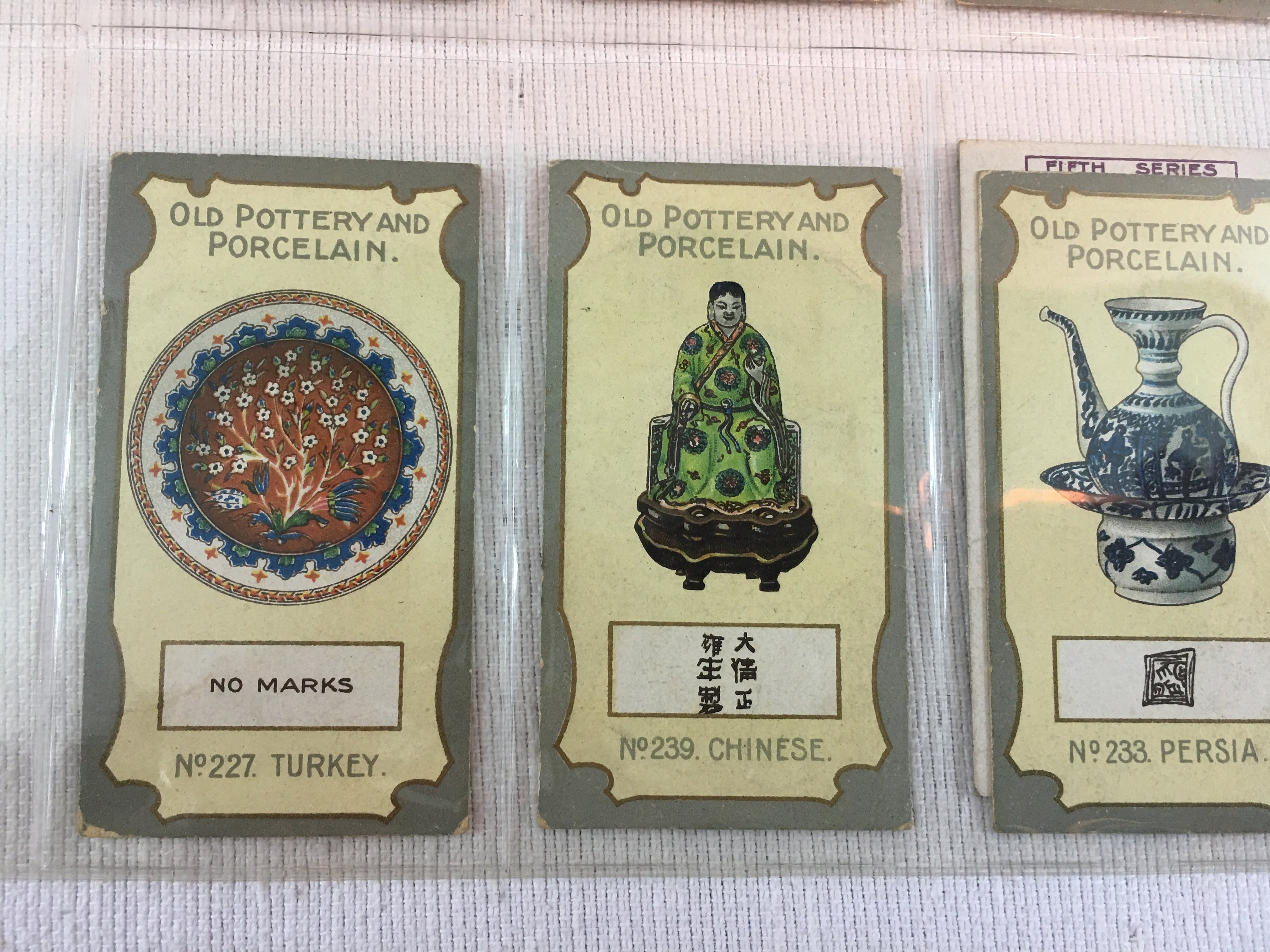 Antique Chairman Cigarettes Trade Cards Old Pottery & Porcelain 5th Series 