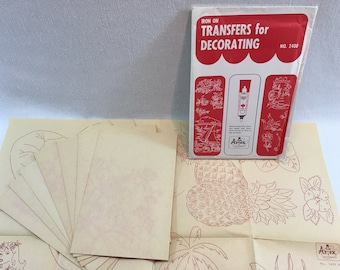 Vintage Artex Hot Iron Transfer Patterns for Textile Painting, Decorating No. 2400