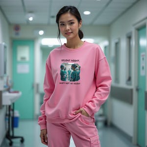 Sudadera navideña de enfermera, divertida camiseta navideña de cuello redondo para enfermeras, regalo para personal sanitario, camiseta de agradecimiento médico, camiseta navideña para estudiantes de enfermería