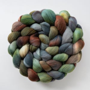 Forager, Hand Dyed Combed Top, Roving for Spinning, Felting Wool, Indie Dyed Fiber