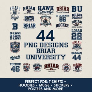 Briar University PNG Bundle | Hawks Athletics College Designs | Off Campus Inspired Graphics | 44 High Resolution PNG Files
