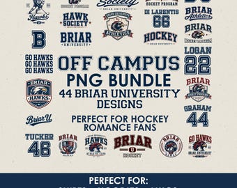 Off Campus PNG Bundle | 44 Briar University PNG Designs | Hockey Romance Inspired Graphics | Briar University Bundle
