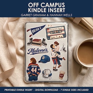 Insert Kindle Romance sur le thème du hockey, Décoration Kindle inspirée du hors-campus, Insert Kindle Romance sportive, Cadeau pour lecteur BookTok
