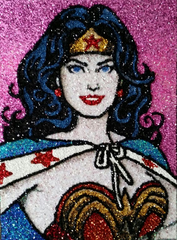 Wonder Woman Glitter Art -9x12
