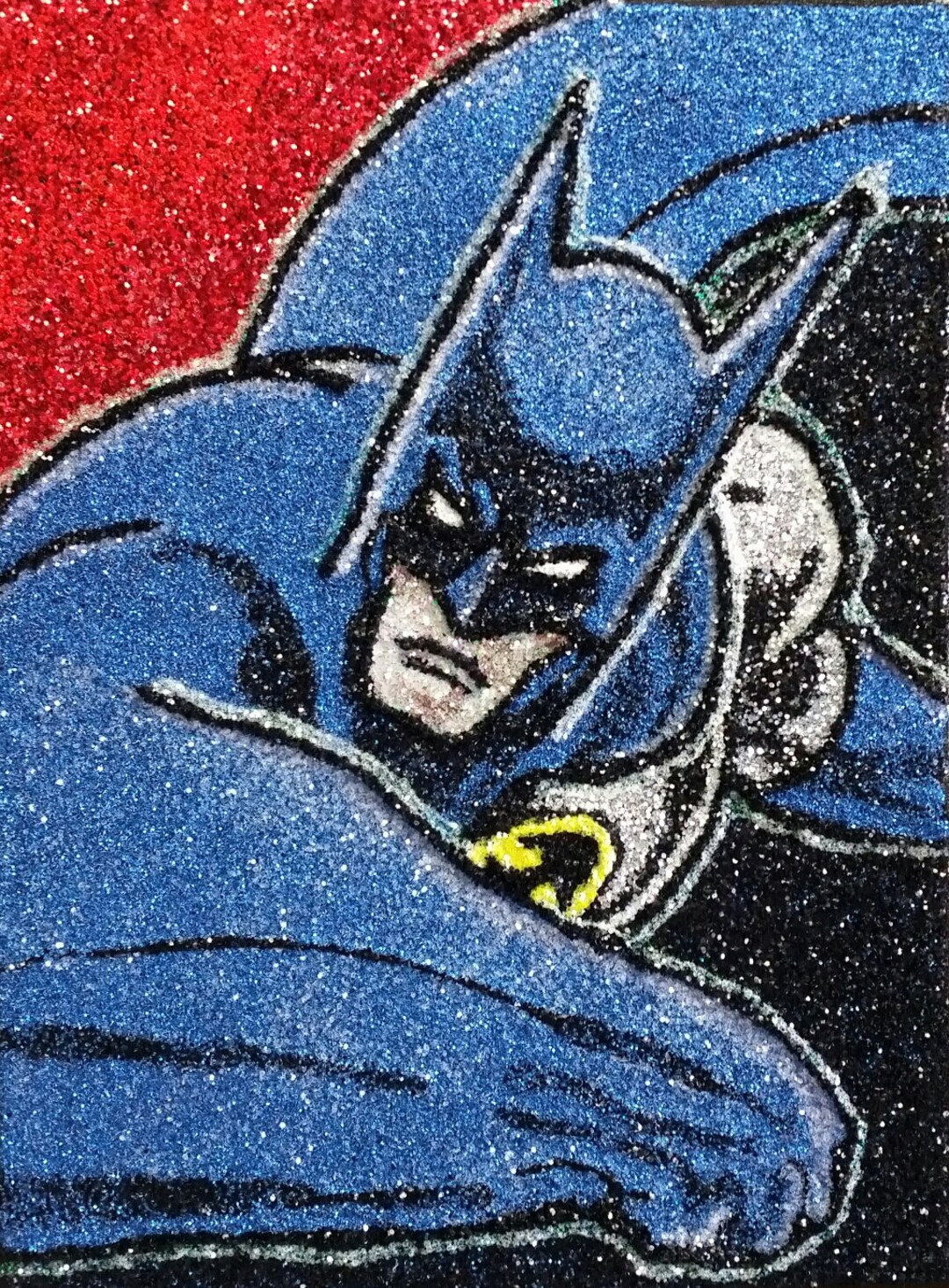 Batman-glitter Art 9x12 - Etsy
