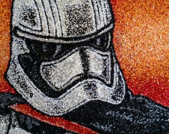 Captain Phasma 9x12 glitter art