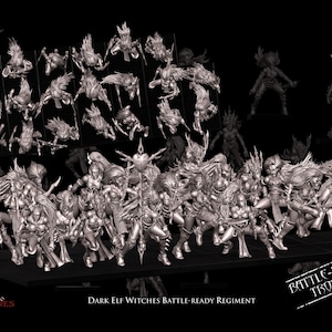 20 x Dark Elf Witches – 32mm Heroic Scale Regiment for Fantasy Wargames & TTRPG | AUS | Licensed Miniatures | Avatars of War