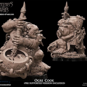 Ogre Cook Mercenary – 32mm Heroic Scale Ogre Hero Miniature for Fantasy Wargames & TTRPGs | AUS | Licensed Seller | Avatars of War