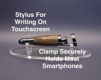 Handcrafted Phone Stand – Luxury Stylus Holder for iPhone & Android – Hands-Free Desk Gift