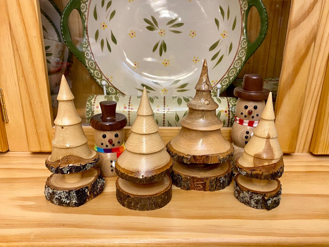 Live Edge Tree Rings Handcrafted Rustic Live Edge Wooden Christmas Trees – Christmas ...