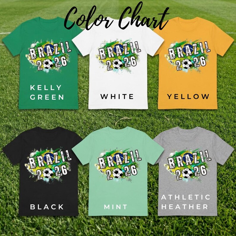 Retro Brasilien 2026 Fußball Shirt | Ästhetische Fußball-Fan-Zahnrad | 2026 Welt Fussball Turnier Top | Brasilien Fussball Jersey Style T-Shirt Bild 3