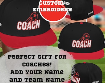 Benutzerdefinierte Fußball-Trainer-Hut | Personalisierte Snapback mit Team und Name bestickt | Coach Geschenk 2025 | OTTO Cap 125-978 Verstellbar Mütze