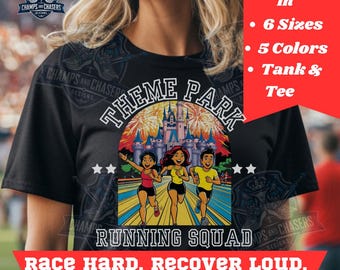Löparskjorta för temapark, linne eller t-shirt för slottstävling, maratongruppoutfit, magisk löpargruppspresent, perfekt för träning eller tävlingsdag