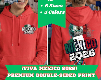 Mexico 2026 Football Graphic Hoodie | Mexican Soccer Pride Apparel | Vintage Style Mexico Soccer Sweatshirt | 2026 Soccer Fan Game Day Gear