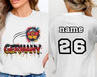 Custom Germany Soccer Fan T-Shirt | Deutschland Football World Cup Tee | Grunge German Flag | Sport Lover Gift