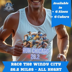 Chicago 26.2 Tank Top, Marathoner Running Shirt, Bella + Canvas Race Day Tee, 26.2 Miles Tank, Unisex Chicago Marathoner Gift, In Training