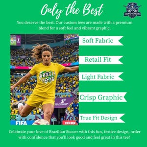 Retro Brasilien 2026 Fußball Shirt | Ästhetische Fußball-Fan-Zahnrad | 2026 Welt Fussball Turnier Top | Brasilien Fussball Jersey Style T-Shirt Bild 6