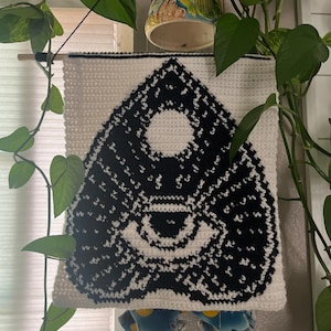 Gothic home decor- Crochet Planchette Eye Wall Tapestry