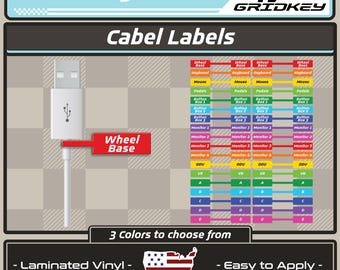 Sim Racing Cable Labels- Easily Identify Button boxes, Monitors, Keyboards, Wheel Bases and More!
