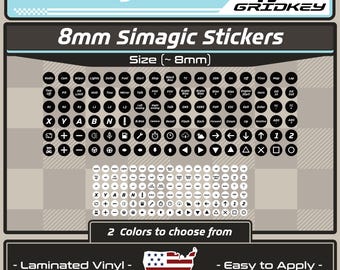 102pcs 8mm Simagic Steering Wheel Sim Racing Sticker Decals Great for iRacing, LMU, Assetto Corsa and More