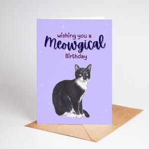 Funny Cat Birthday Card – Cute Cat Lover Card for Her or Him – Quirky Pet Greeting – Blank Inside – ByFlossy Pet Illustration