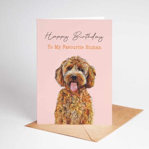 Carte d'anniversaire drôle de chien Labradoodle - cadeau mignon pour propriétaire d'animal de compagnie, carte d'amant de chien, voeux de patte, carte d'anniversaire de chien pour lui ou elle