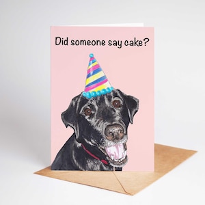 Labrador Dog Funny Cake Birthday Card – Cute Pet Owner Gift, Dog Lover Gift, Paw-some Greeting, Doggy Birthday Card for Him or Her