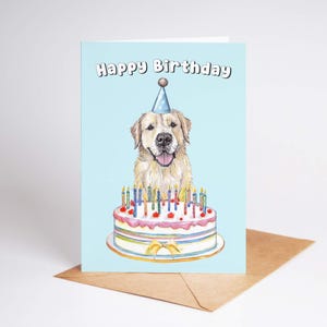 Golden Retriever Dog Funny Birthday Card – Cute Pet Owner Gift, Dog Lover Gift, Paw-some Greeting, Doggy Birthday Card for Him or Her