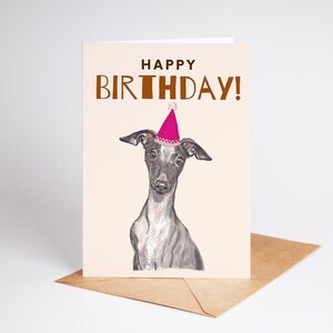 Carte d'anniversaire drôle de chien - cadeau mignon de propriétaire d'animal de compagnie, carte d'amant de chien, voeux de paw-some, carte d'anniversaire de chien pour lui ou elle - chien de lévrier italien