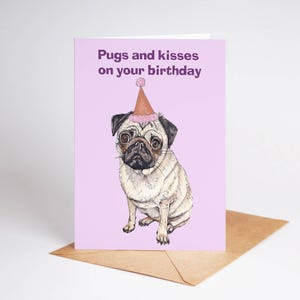 Pug Funny Birthday Card – Cute Pet Owner Gift, Dog Lover Card, Pug Greeting, Dog Birthday for Him or Her