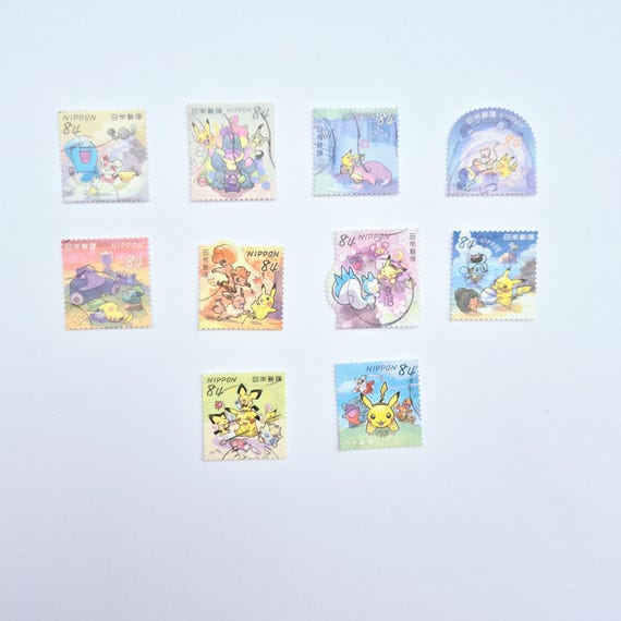 Japan Used "Pokemon" Stamp Set | Stamp Collection, Collecting