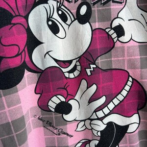 Vintage Minnie Mouse All Over Print Sweatshirt Pink Plaid | Disney Cartoon Pullover image 4