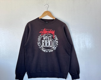 Vintage STUSSY Hoodie Sweater Red Colour Sweater Pullover Jumper
