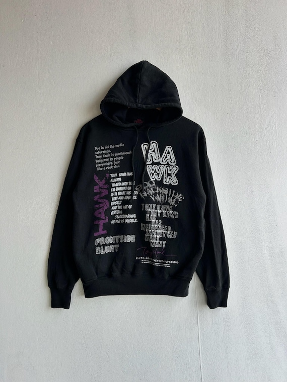 Vintage Tony Hawk Skate Hoodie Frontside Backside Graphic | Streetwear Y2K