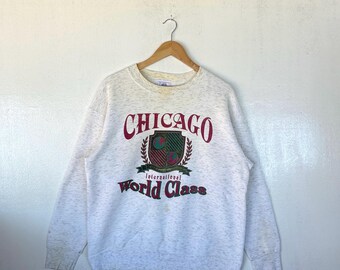 Vintage Delta Chicago World Class Crewneck Sweatshirt USA Made | Retro College Style