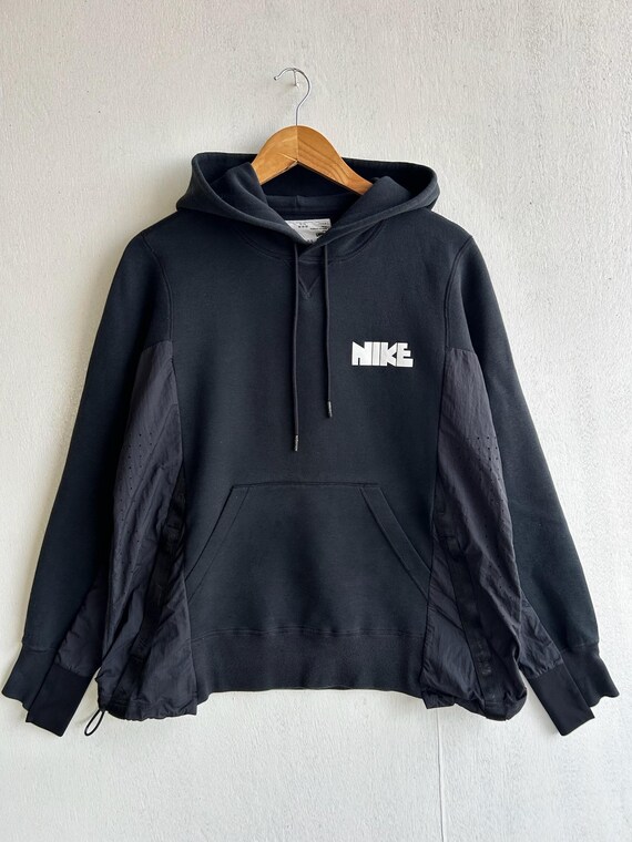 Nike X Sacai Hoodie Black Panel Tech Pullover | Minimal Swoosh