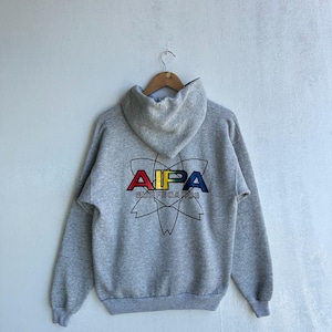 Vintage AIPA Surfbretter Hoodie Large 90s Hanes USA Grau Surf Sweatshirt