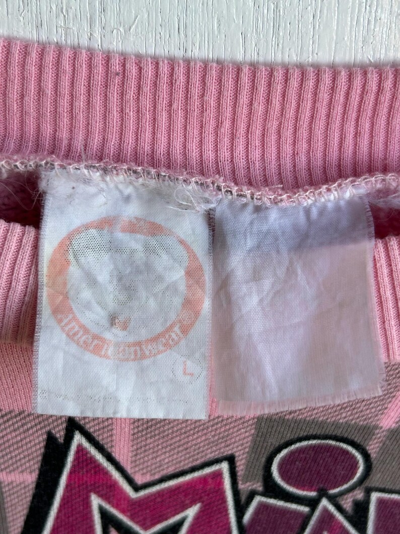 Vintage Minnie Mouse All Over Print Sweatshirt Pink Plaid | Disney Cartoon Pullover image 5
