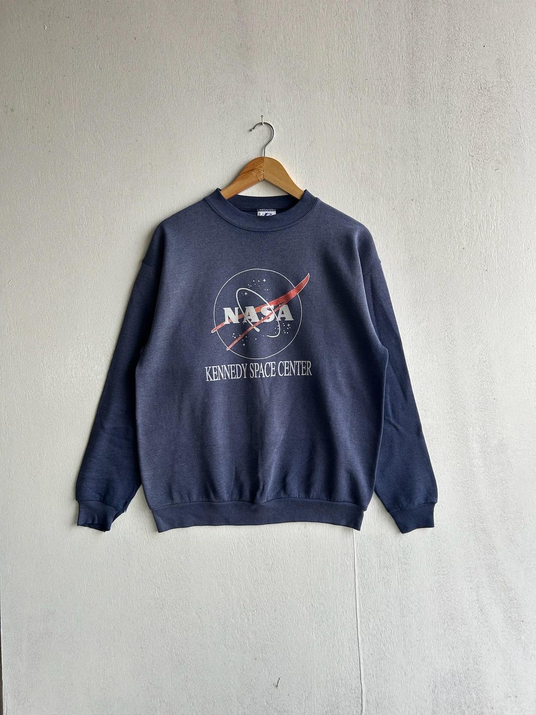 Vintage NASA Kennedy Space Center Crewneck Sweatshirt | Blue Pullover ...