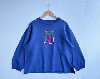 Vintage Yves Saint Laurent Sweatshirt Medium 90's Ysl Flag